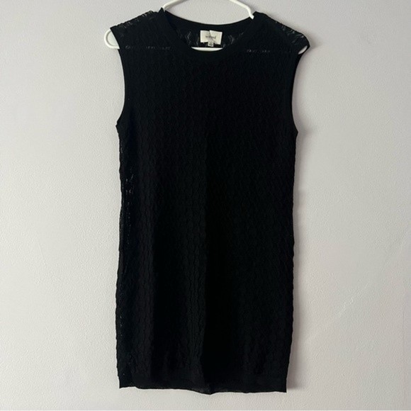Aritzia Wilfred Black Sleeveless Patterned Knit Top Medium - Picture 1 of 10